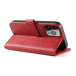 Piniginės dėklas su atvartu, skirtas iPhone 15 Pro Max Magnet Case - raudonas
