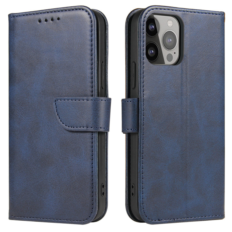 Piniginės dėklas su atvartu, skirtas iPhone 15 Pro Magnet Case - mėlynas Piniginės dėklas su atvartu, skirtas iPhone 15 Pro Magnet Case - mėlynas