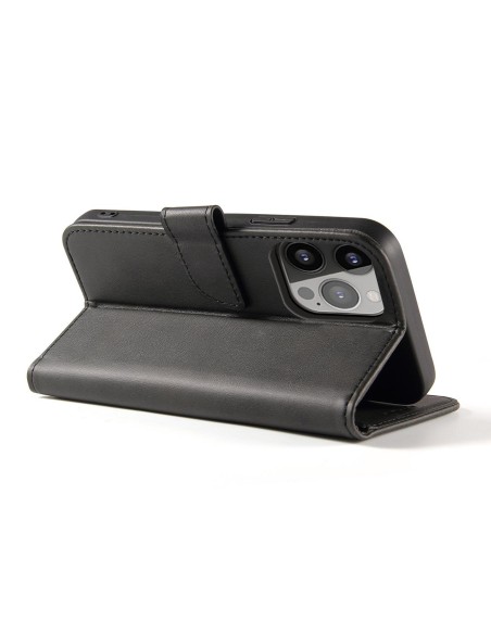 Piniginės dėklas su atvartu, skirtas iPhone 15 Plus Magnet Case - juodas