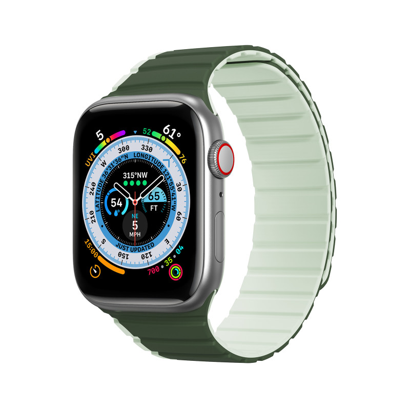 Magnetinis Apple Watch SE, 9, 8, 7, 6, 5, 4, 3, 2, 1 (41, 40, 38 mm) Dux Ducis dirželis (LD versija) – žalias Magnetinis Apple Watch SE, 9, 8, 7, 6, 5, 4, 3, 2, 1 (41, 40, 38 mm) Dux Ducis dirželis (LD versija) – žalias