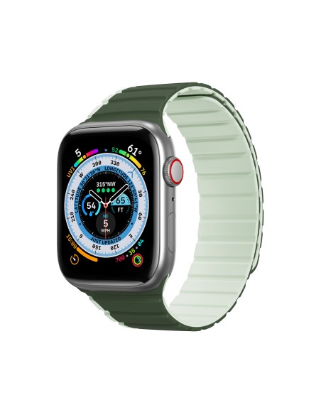 Magnetinis Apple Watch SE, 9, 8, 7, 6, 5, 4, 3, 2, 1 (41, 40, 38 mm) Dux Ducis dirželis (LD versija) – žalias Magnetinis Apple Watch SE, 9, 8, 7, 6, 5, 4, 3, 2, 1 (41, 40, 38 mm) Dux Ducis dirželis (LD versija) – žalias