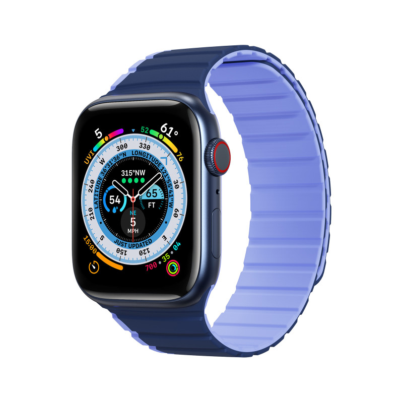 Magnetinis Apple Watch SE, 9, 8, 7, 6, 5, 4, 3, 2, 1 (41, 40, 38 mm) Dux Ducis dirželis (LD versija) – mėlynas