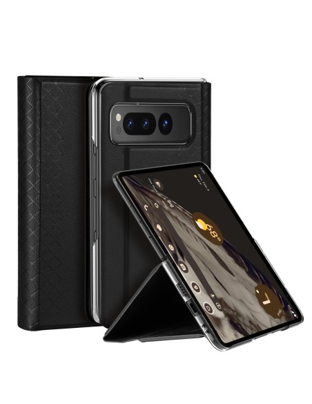 Dux Ducis Bril odinis dėklas su atvartu ir pinigine, skirtas Google Pixel Fold - juodas Dux Ducis Bril odinis dėklas su atvartu ir pinigine, skirtas Google Pixel Fold - juodas