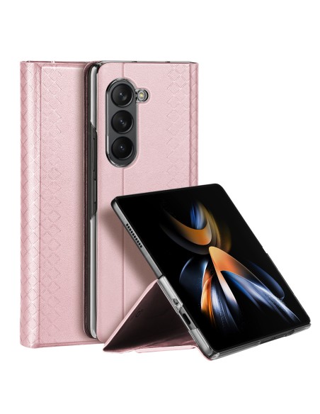 Odinis atverčiamas ir piniginės dėklas, skirtas Samsung Galaxy Z Fold5 5G Dux Ducis Bril – rožinis Odinis atverčiamas ir piniginės dėklas, skirtas Samsung Galaxy Z Fold5 5G Dux Ducis Bril – rožinis
