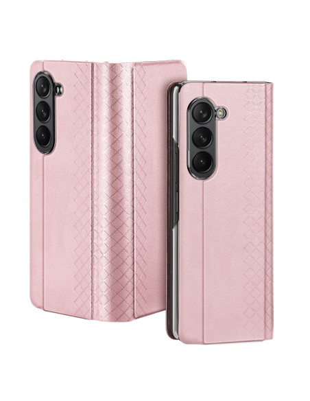 Odinis atverčiamas ir piniginės dėklas, skirtas Samsung Galaxy Z Fold5 5G Dux Ducis Bril – rožinis Odinis atverčiamas ir piniginės dėklas, skirtas Samsung Galaxy Z Fold5 5G Dux Ducis Bril – rožinis