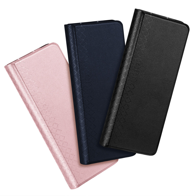 Odinis atverčiamas ir piniginės dėklas, skirtas Samsung Galaxy Z Fold5 5G Dux Ducis Bril – rožinis