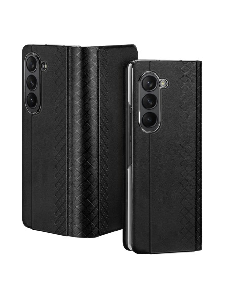Odinis atverčiamas ir piniginės dėklas, skirtas Samsung Galaxy Z Fold5 5G Dux Ducis Bril – juodas Odinis atverčiamas ir piniginės dėklas, skirtas Samsung Galaxy Z Fold5 5G Dux Ducis Bril – juodas