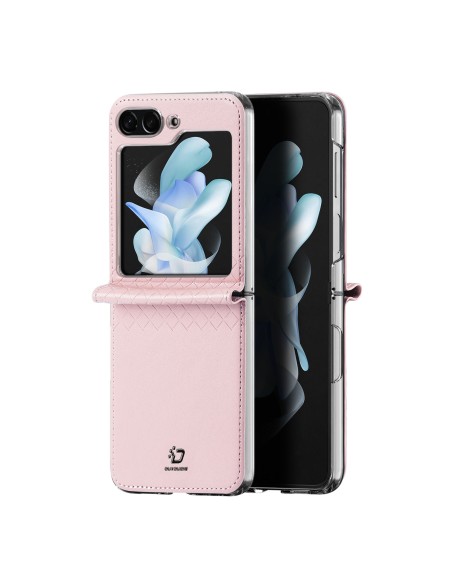 „Samsung Galaxy Z Flip5 5G“ odinis dėklas su atverčiamu piniginės užpakaliniu dangteliu „Dux Ducis Bril“ – rožinė