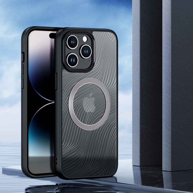 Šarvuotas dėklas iPhone 15 Pro Max su MagSafe Dux Ducis Aimo Mag - juodas