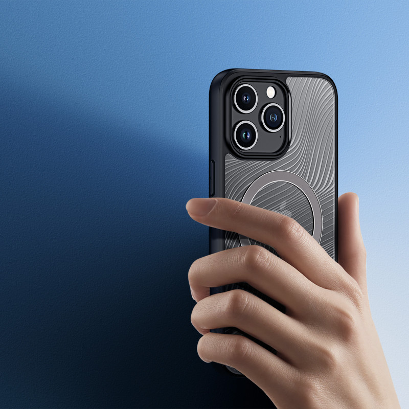 Šarvuotas dėklas iPhone 15 Pro Max su MagSafe Dux Ducis Aimo Mag - juodas