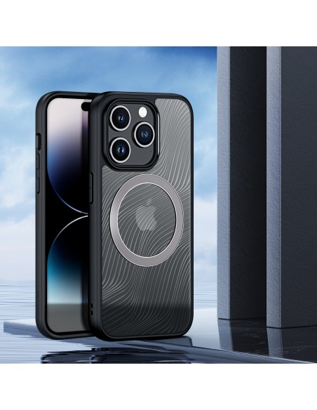 Šarvuotas dėklas iPhone 15 Pro su MagSafe Dux Ducis Aimo Mag - juodas Šarvuotas dėklas iPhone 15 Pro su MagSafe Dux Ducis Aimo Mag - juodas