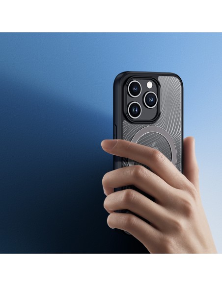 Šarvuotas dėklas iPhone 15 Pro su MagSafe Dux Ducis Aimo Mag - juodas Šarvuotas dėklas iPhone 15 Pro su MagSafe Dux Ducis Aimo Mag - juodas