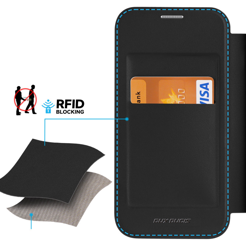 iPhone 15 Pro Max Magnetinis MagSafe Flip Cover Dux Ducis Skin X Pro - juodas