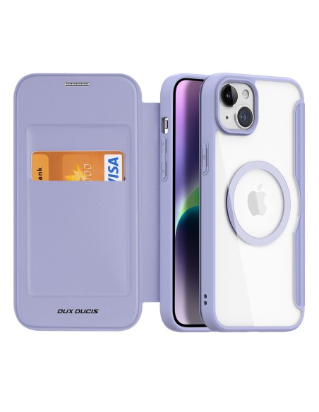 Dux Ducis Skin X Pro magnetinis atverčiamas dėklas su MagSafe iPhone 15 - violetinė Dux Ducis Skin X Pro magnetinis atverčiamas dėklas su MagSafe iPhone 15 - violetinė