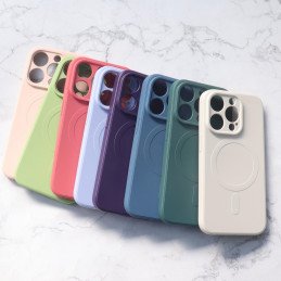 Magnetinis silikoninis dėklas iPhone 14 Pro Max Silicone Case Magsafe - pilkai mėlynas