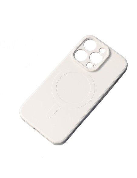 Magnetinis iPhone 14 Plus silikoninis dėklas Magsafe - smėlio spalvos