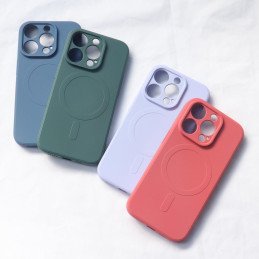 Magnetinis iPhone 14 Plus silikoninis dėklas Magsafe – juodas