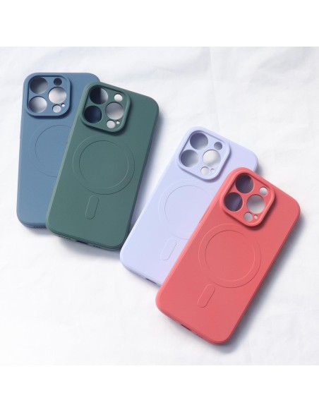 Magnetinis iPhone 13 Pro Max silikoninis dėklas Magsafe – violetinis