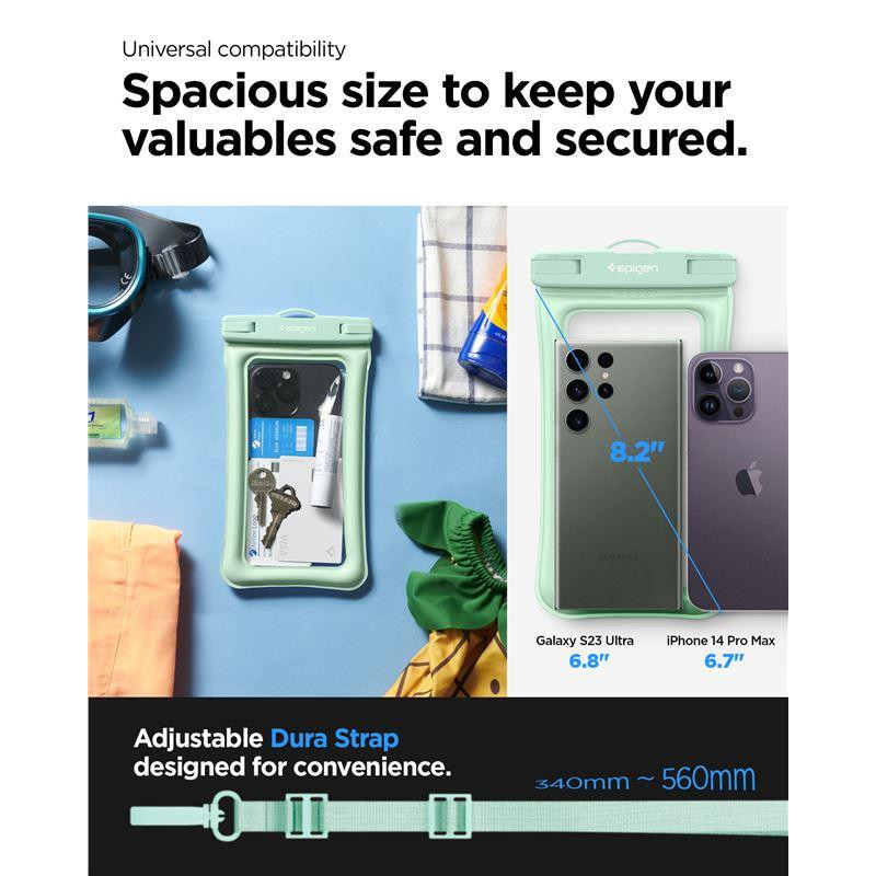 Spigen Aqua Shield A610 vandeniui atsparus dėklas, plūduriuojantis ant vandens - mėtų