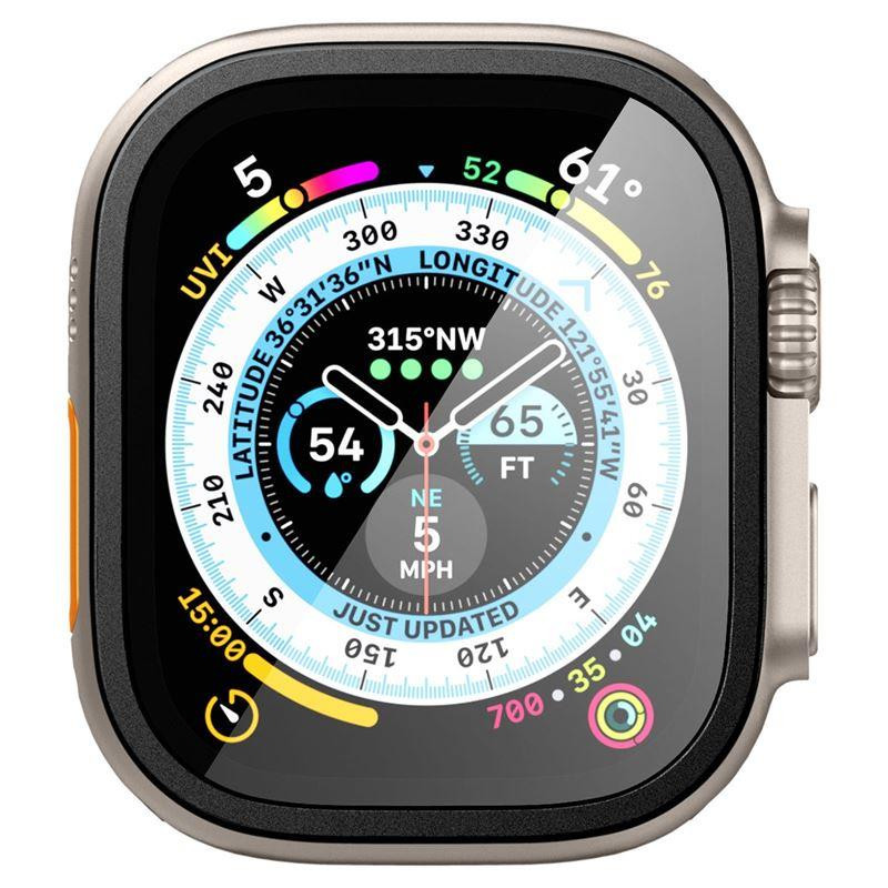 Spigen Glas.tR Slim Pro grūdintas stiklas, skirtas Apple Watch Ultra (49 mm) – juodas