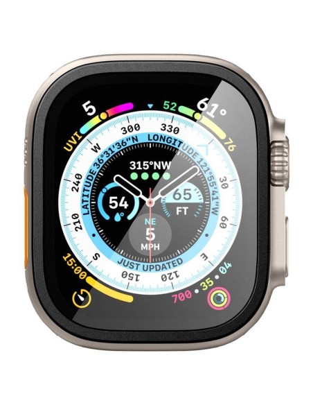 Spigen Glas.tR Slim Pro grūdintas stiklas, skirtas Apple Watch Ultra (49 mm) – juodas Spigen Glas.tR Slim Pro grūdintas stiklas, skirtas Apple Watch Ultra (49 mm) – juodas