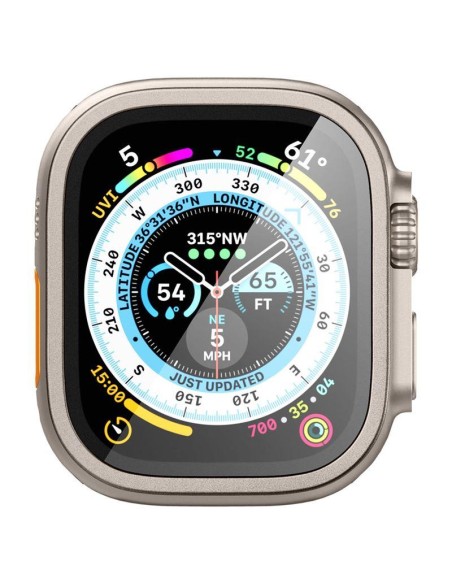 Spigen Glas.tR Slim Pro grūdintas stiklas, skirtas Apple Watch Ultra (49 mm) - smėlio spalvos Spigen Glas.tR Slim Pro grūdintas stiklas, skirtas Apple Watch Ultra (49 mm) - smėlio spalvos