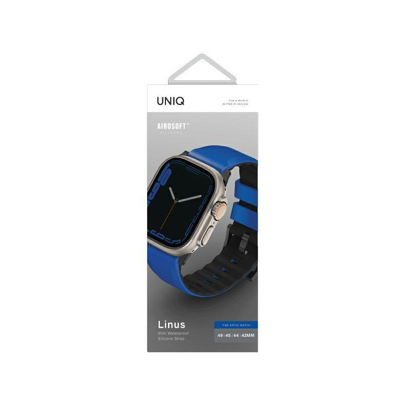 UNIQ Linus Airosoft silikoninis dirželis, skirtas Apple Watch 1/ 2/ 3/ 4/ 5/ 6/ 7/ 8/ SE/ SE2/ Ultra 42/ 44/ 45/ 49mm – ...