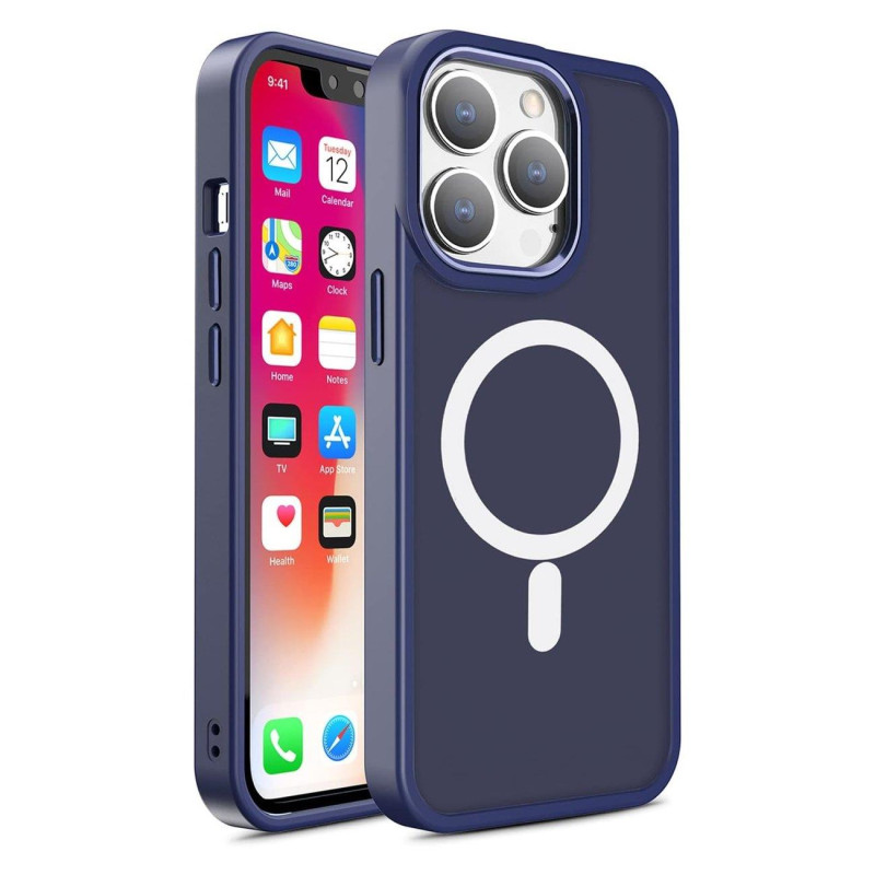 Magnetinis dėklas su MagSafe Color Matte Case iPhone 14 Pro Max - mėlynas Magnetinis dėklas su MagSafe Color Matte Case iPhone 14 Pro Max - mėlynas