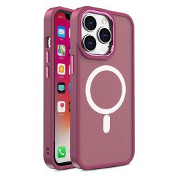 Magnetinis dėklas su MagSafe Color Matte Case iPhone 14 Plus - bordo