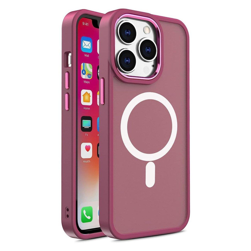 Magnetinis dėklas su MagSafe Color Matte Case iPhone 14 Plus - bordo Magnetinis dėklas su MagSafe Color Matte Case iPhone 14 Plus - bordo