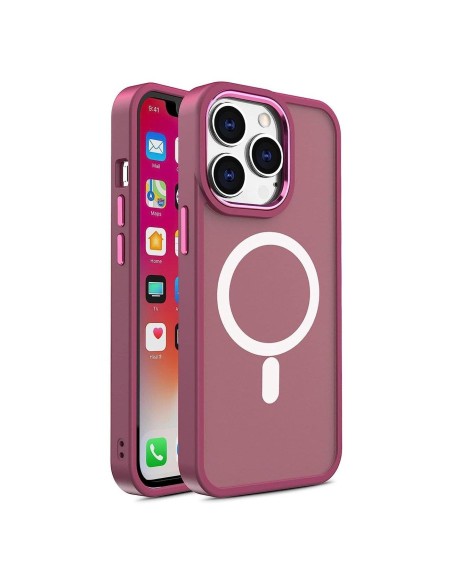 Magnetinis dėklas su MagSafe Color Matte Case iPhone 14 Plus - bordo