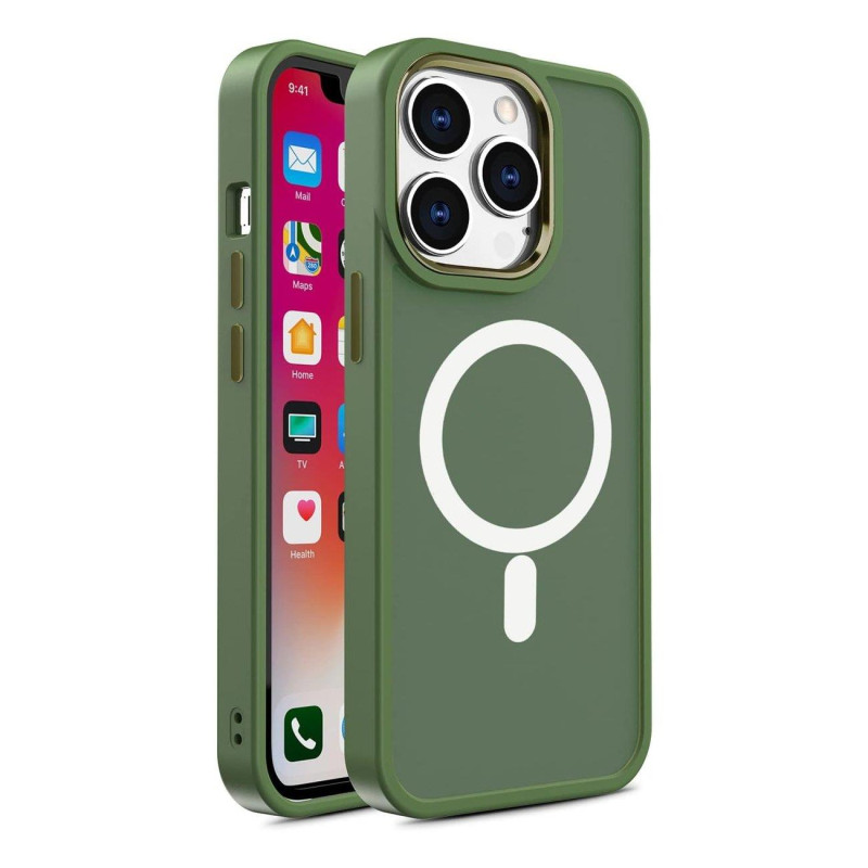 Magnetinis dėklas su MagSafe Color Matte Case iPhone 14 Plus - žalias Magnetinis dėklas su MagSafe Color Matte Case iPhone 14 Plus - žalias