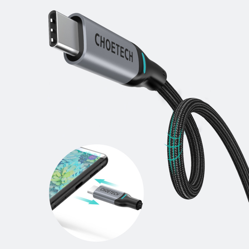 C tipo USB kabelis – C tipo USB maitinimo šaltinis 100W 5A 1,8m SET 2x juodas