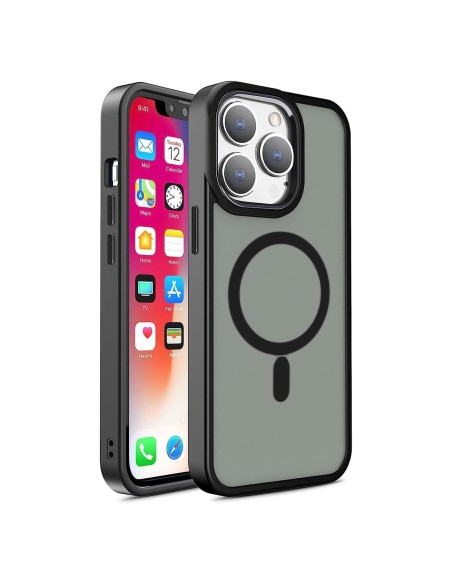 Magnetinis dėklas su MagSafe Color Matte Case iPhone 14 Plus - juodas