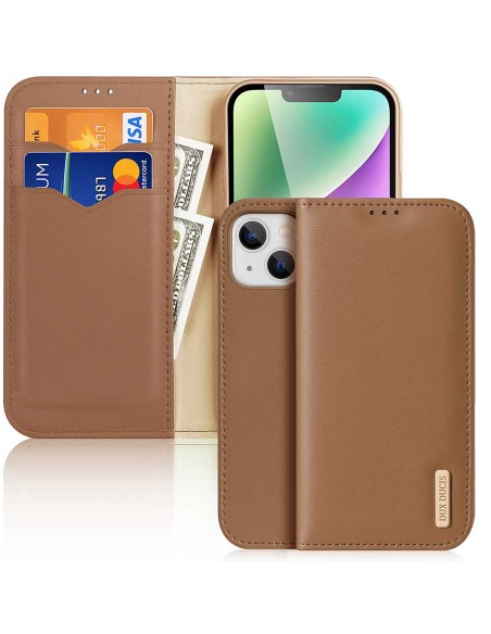 Dux Ducis Hivo piniginės dėklas su RFID blokavimu iPhone 15 Plus - rudas Dux Ducis Hivo piniginės dėklas su RFID blokavimu iPhone 15 Plus - rudas