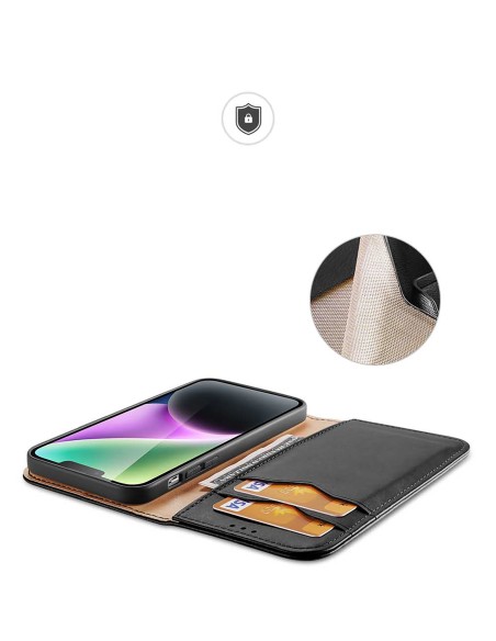 Dux Ducis Hivo RFID blokuojantis piniginės dėklas, skirtas iPhone 15 Plus – juodas Dux Ducis Hivo RFID blokuojantis piniginės dėklas, skirtas iPhone 15 Plus – juodas