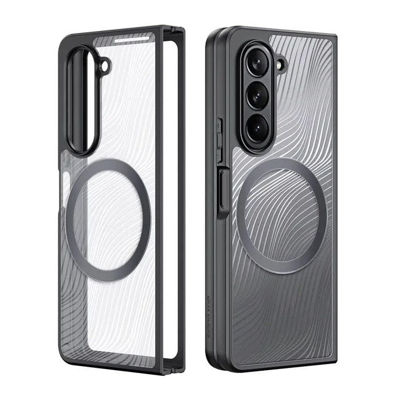 „Samsung Galaxy Z Fold5 5G Armored Case“, suderinamas su „MagSafe Dux Ducis Aimo Mag“ - juodas