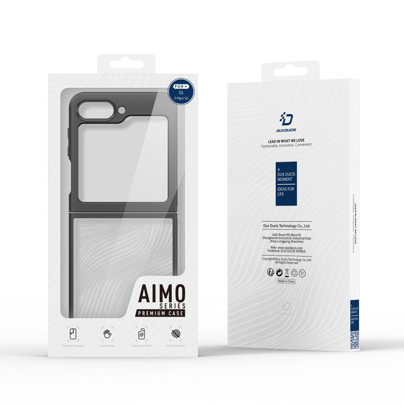 „Samsung Galaxy Z Flip5 5G Armored Case“, suderinamas su „MagSafe Dux Ducis Aimo Mag“ - juodas