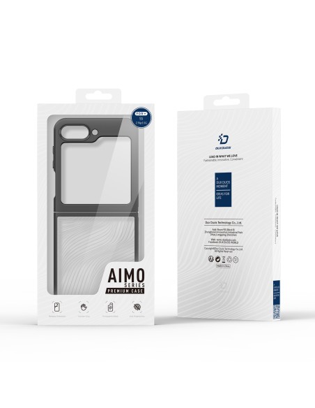 „Samsung Galaxy Z Flip5 5G Armored Case“, suderinamas su „MagSafe Dux Ducis Aimo Mag“ - juodas