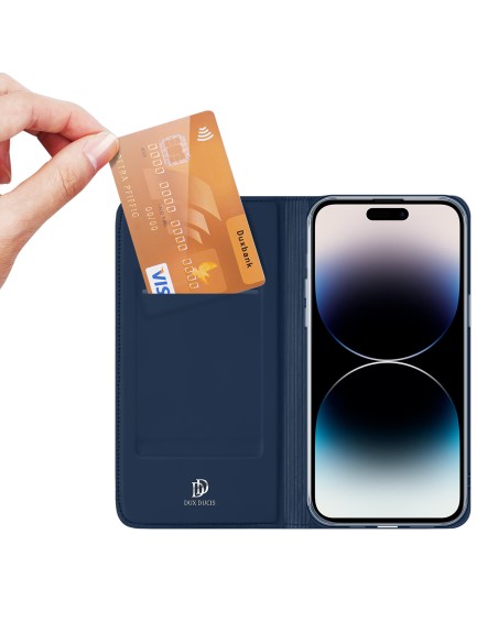 Dėklas skirtas iPhone 15 Pro Max, dangtelis su atvartu ir piniginė Dux Ducis Skin Pro - mėlyna Dėklas skirtas iPhone 15 Pro Max, dangtelis su atvartu ir piniginė Dux Ducis Skin Pro - mėlyna