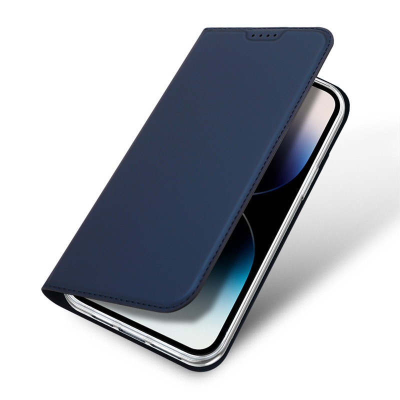Dėklas skirtas iPhone 15 Pro Max, dangtelis su atvartu ir piniginė Dux Ducis Skin Pro - mėlyna
