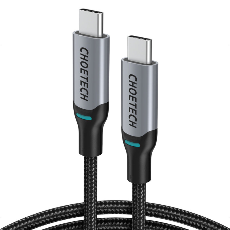 C tipo USB kabelis – C tipo USB maitinimo šaltinis 100W 5A 1,8m SET 2x juodas