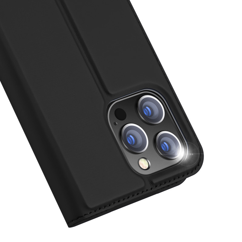 Dux Ducis Skin Pro iPhone 15 Pro Max dėklas su atvartu ir pinigine - juodos spalvos