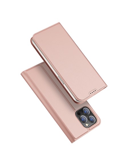 Dux Ducis Skin Pro iPhone 15 Pro dėklas su atvartu ir pinigine - rožinė