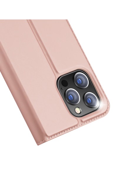 Dux Ducis Skin Pro iPhone 15 Pro dėklas su atvartu ir pinigine - rožinė