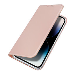Dux Ducis Skin Pro iPhone 15 Pro dėklas su atvartu ir pinigine - rožinė