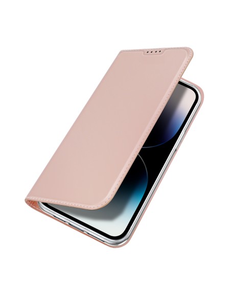 Dux Ducis Skin Pro iPhone 15 Pro dėklas su atvartu ir pinigine - rožinė