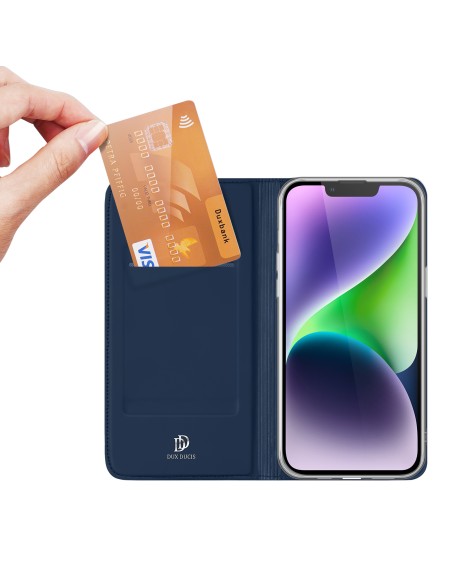 Dux Ducis Skin Pro atverčiamas dėklas ir piniginė iPhone 15 - mėlyna Dux Ducis Skin Pro atverčiamas dėklas ir piniginė iPhone 15 - mėlyna