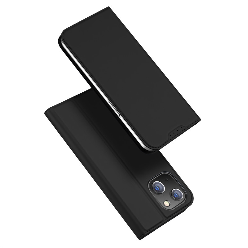 Dux Ducis Skin Pro atverčiamas ir piniginės dėklas iPhone 15 - juodas