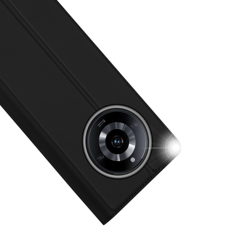 Dux Ducis Skin Pro dėklas, skirtas Realme 11 dangteliu su atvartu kortelių piniginės stovu juodas